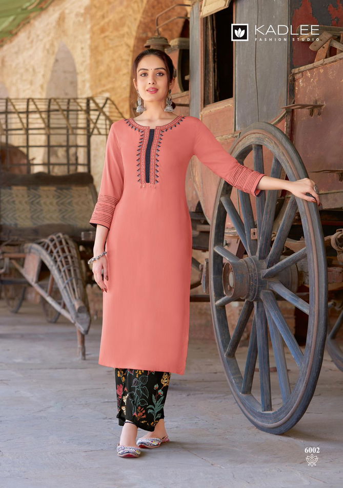 Kaveri By Kadlee Heavy Rayon Embroidery Kurti With Bottom Wholesale Market In Surat
